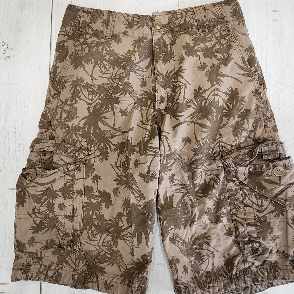 Urban Pipeline Tan Palm Print Cargo Shorts